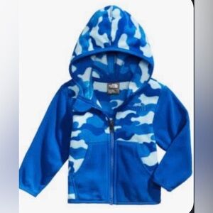 The North Face Boys 18-24 Month Glacier Camo Zip Up Hoodie Blue Fleece